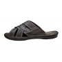 Papuci barbati din piele naturala de culoare neagra - GKR74N